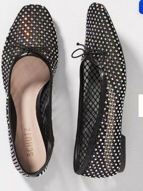 ISO: SCHUTZ Polynna Black Iridescent Crystal Ballet Flats 7.5